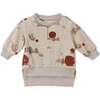 Baby Terry Mountains Print Ribbed Hem Sweatshirt, Sand - Sweatshirts - 1 - thumbnail