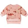 Baby Terry Mountains Print Ribbed Hem Sweatshirt, Peach - Sweatshirts - 1 - thumbnail