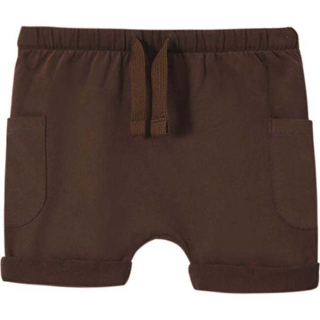 Baby Jersey Rolled-Up Drawstring Shorts, Brown