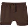 Baby Jersey Rolled-Up Drawstring Shorts, Brown - Shorts - 1 - thumbnail