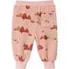 Baby Terry Mountains Print Ribbed Hem Drawstring Joggers, Peach - Sweatpants - 2