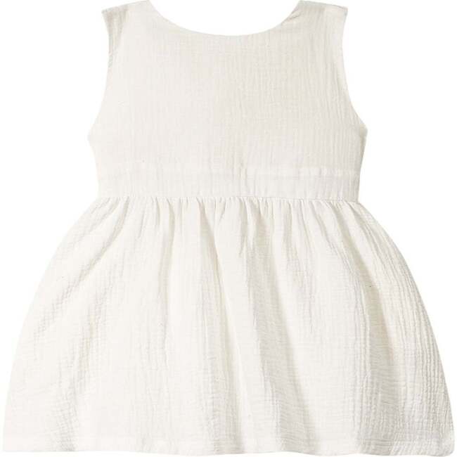 Baby Girls Gauze Sleeveless Pinafore Dress, Off-White