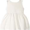 Baby Girls Gauze Sleeveless Pinafore Dress, Off-White - Dresses - 1 - thumbnail