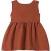 Baby Girls Gauze Sleeveless Pinafore Dress, Terracotta - Dresses - 1 - thumbnail