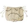 Baby Girls Gauze Double Side Tassel-Tie Bloome, Sand - Bloomers - 1 - thumbnail