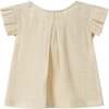 Baby Girls Gauze Box Pleated Sleeve Top, Sand - Blouses - 2