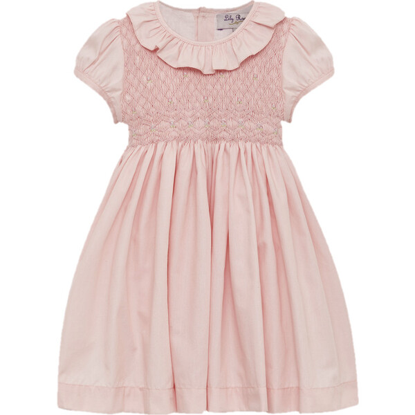 Toddler Willow Rose Hand Smocked Dress, Pink Trotters London
