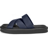 Cove Leather Cross-Over Strap Sandals, Navy - Sandals - 1 - thumbnail