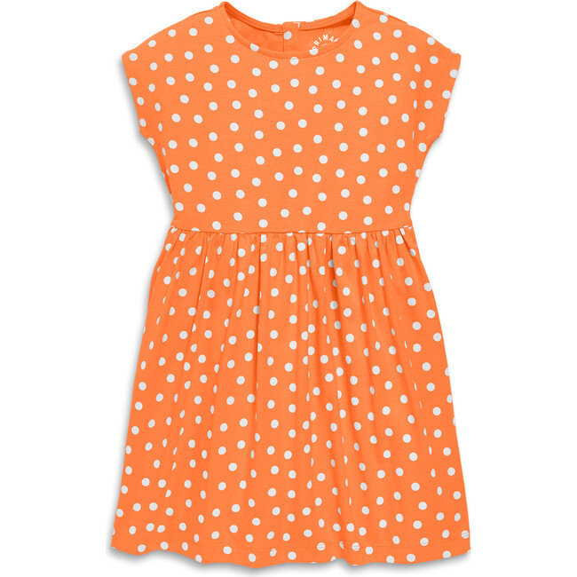 Backyard Dress In Dots, Cantaloupe White Dot