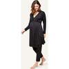 Women's Second Skin Maternity Robe, Black - Robes - 2