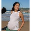 Women's The Ribbed Ruched Maternity Tank, White - Tank Tops - 2