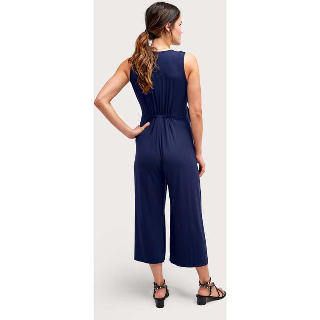 Women's Francesca Sleeveless Wrap-Tie Jumpsuit, Dark Navy - Jumpsuits - 3