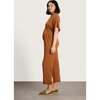 Women's Filipa V-Neck Short Sleeve Jumpsuit, Caramel - Jumpsuits - 2