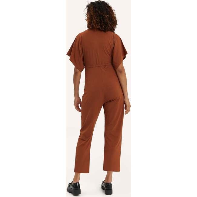 Women's Filipa V-Neck Short Sleeve Jumpsuit, Caramel - Jumpsuits - 3