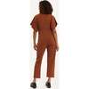 Women's Filipa V-Neck Short Sleeve Jumpsuit, Caramel - Jumpsuits - 3