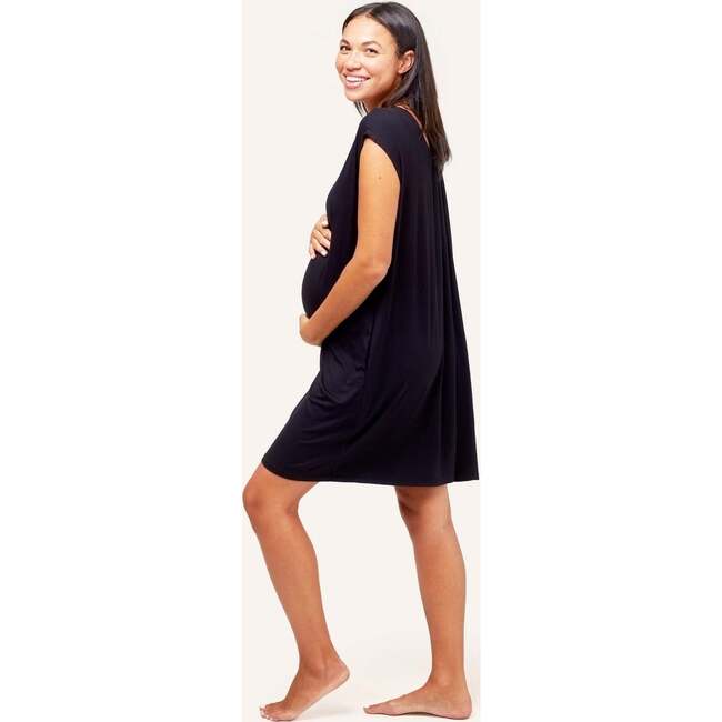 Women's Clementine Maternity & Nursing Nightie, Black - Nightgowns - 2