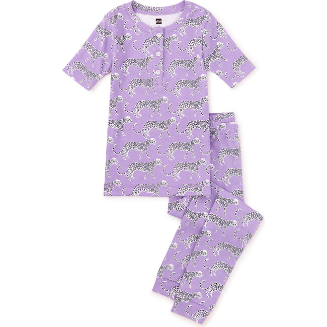 Pima Cotton Henley Pajama Set,Lovely Leopard