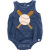 Vintage Baseball Terry Applique Terry Bubble, Denim - Rompers - 1 - thumbnail