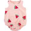 Watermelon Print Terry Bubble, Pale Pink - Rompers - 1 - thumbnail