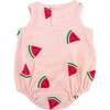 Watermelon Print Terry Bubble, Pale Pink - Rompers - 2