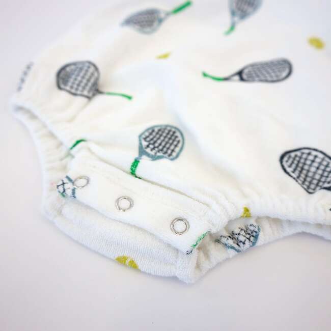 Tennis Print Terry Bubble, Snow - Rompers - 3