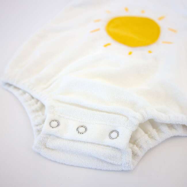 Golden Sun Terry Applique Terry Bubble, Snow - Rompers - 3