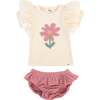 Blush Daisy Terry Applique Tee Tushie Set, Blush - Mixed Apparel Set - 1 - thumbnail