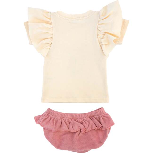 Blush Daisy Terry Applique Tee Tushie Set, Blush - Mixed Apparel Set - 2