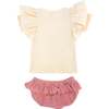 Blush Daisy Terry Applique Tee Tushie Set, Blush - Mixed Apparel Set - 2