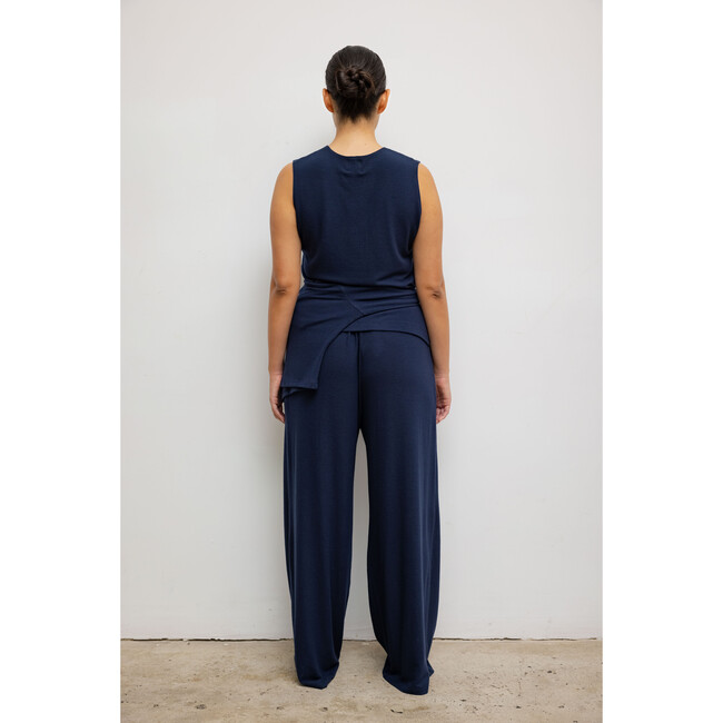 Women's Lauren High-Rise Pleated Pocket Pant, Navy - Pants - 4