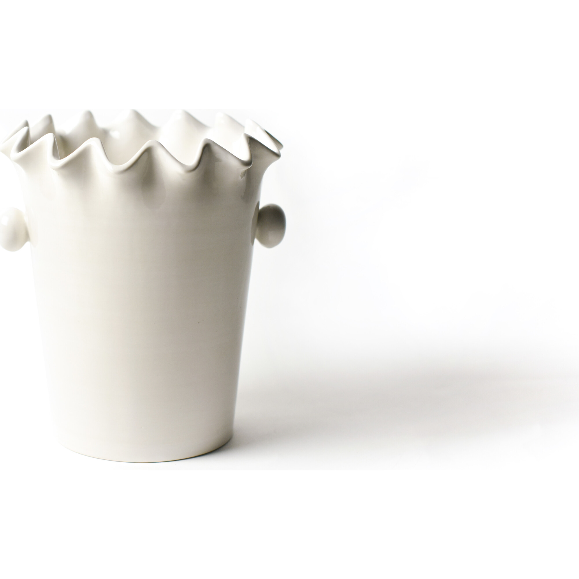 Signature White Ruffle Ice Bucket