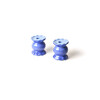 Iris Blue Small Knob Candle Holder with Ruffle, Set of 2 - Candle Holders - 1 - thumbnail