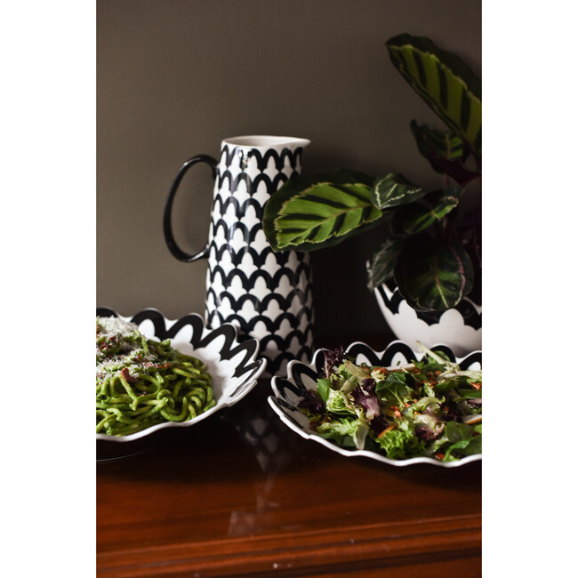 Black Arabesque Pedestal Pitcher - Tabletop - 2