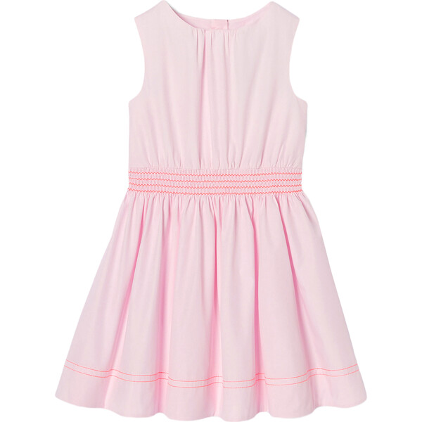 Girl Sleeveless Smocked Waist Dress, Pale Pink - Jacadi Dresses ...