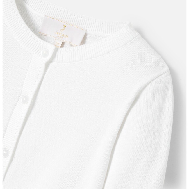 Girl Short Cardigan, White - Cardigans - 4