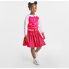 Girl Varsity-Style Raglan Sleeve Cardigan, Pink & White - Cardigans - 7