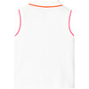 Girl Ribbed Collar Sleeveless Polo Shirt, White - Polo Shirts - 2