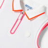 Girl Ribbed Collar Sleeveless Polo Shirt, White - Polo Shirts - 4