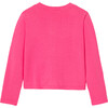 Girl Pearl Buttoned Cardigan, Geranium - Cardigans - 2
