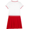 Cotton Pique Dress, White & Red - Dresses - 2