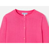 Girl Pearl Buttoned Cardigan, Geranium - Cardigans - 3