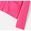 Girl Pearl Buttoned Cardigan, Geranium - Cardigans - 4