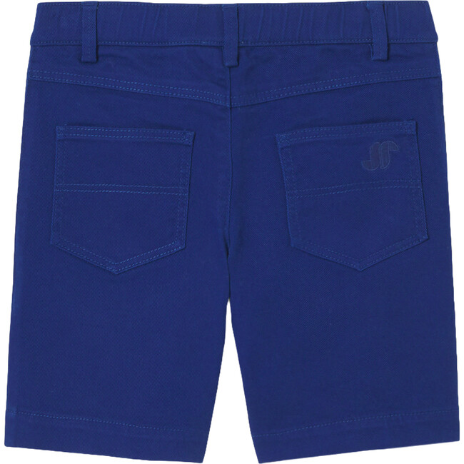 Boy Embroidered Bermuda Twill Shorts, Prussian Blue - Shorts - 2