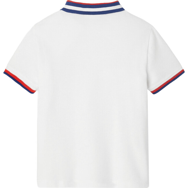 Boy 3-Tone Ribbed Collar Polo Shirt, White - Polo Shirts - 2