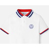 Boy 3-Tone Ribbed Collar Polo Shirt, White - Polo Shirts - 3