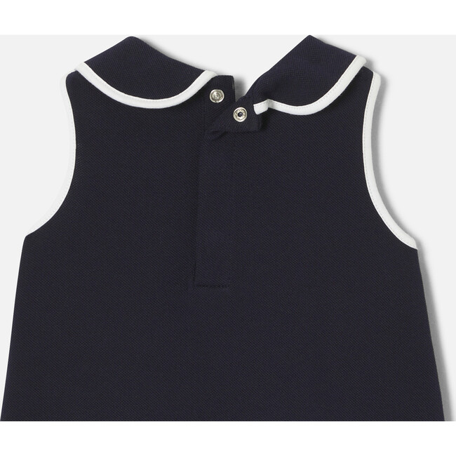 Baby Girl Sleeveless Dress, Navy - Dresses - 4