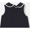 Baby Girl Sleeveless Dress, Navy - Dresses - 4