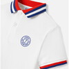 Boy 3-Tone Ribbed Collar Polo Shirt, White - Polo Shirts - 4