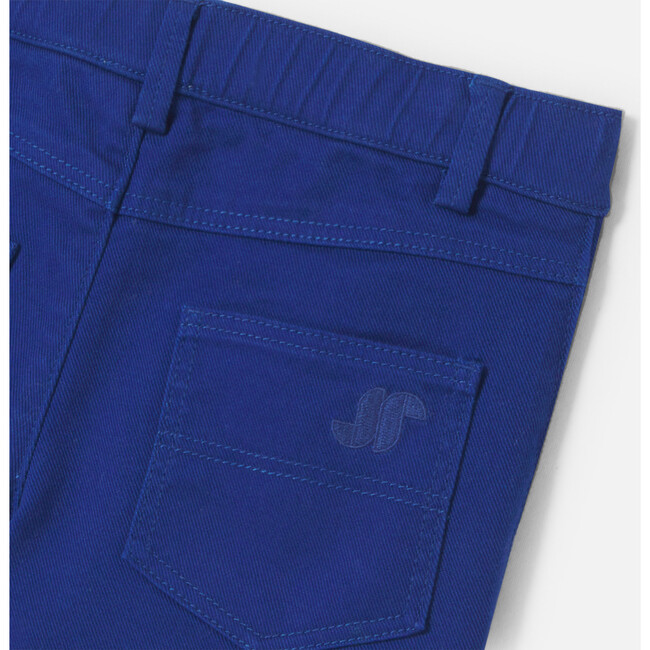 Boy Embroidered Bermuda Twill Shorts, Prussian Blue - Shorts - 4