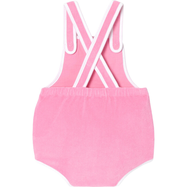 Baby Girl Retro-Chic Terry Romper, Tea Pink - Rompers - 2